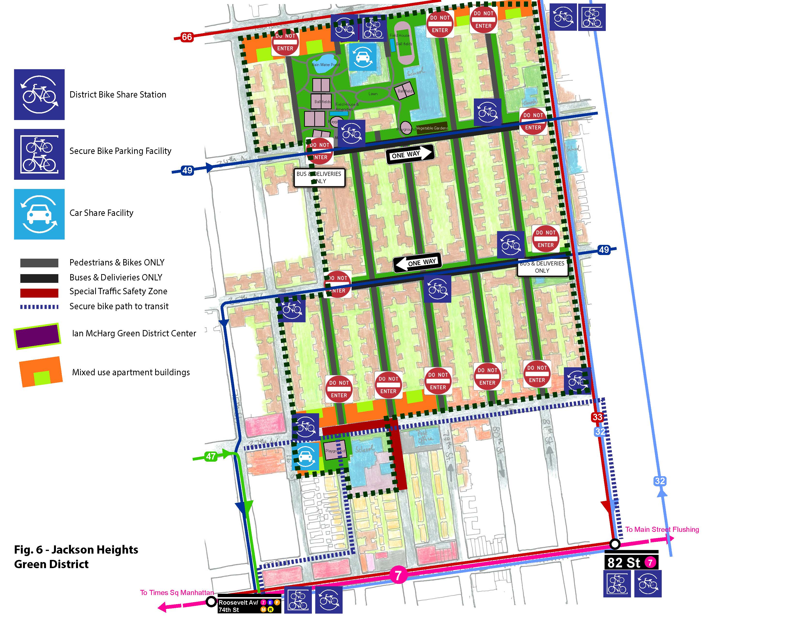 An Urban Green District – Jackson Heights